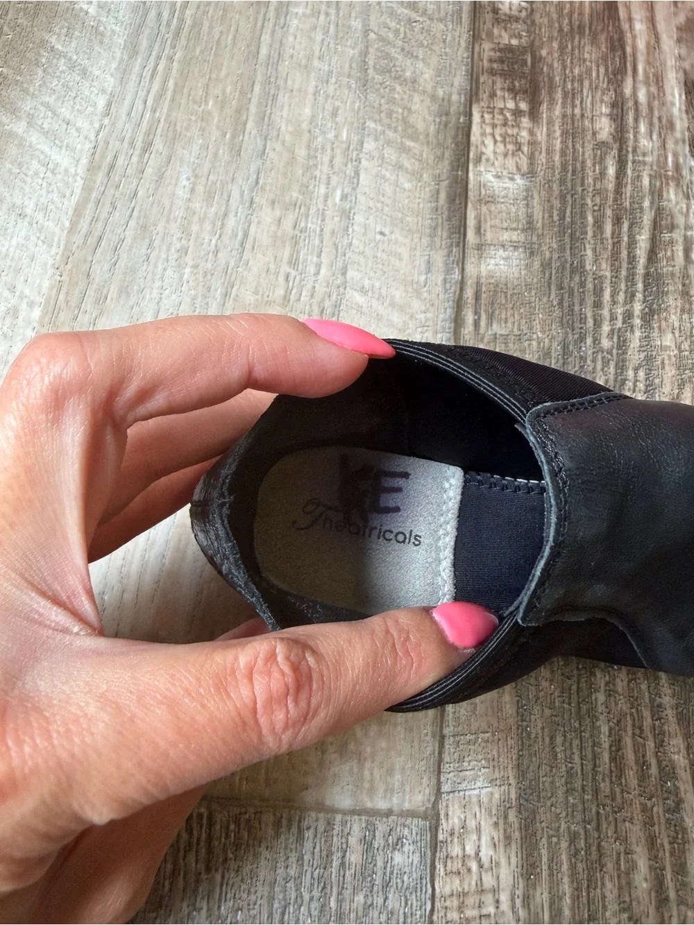 Black Slip-On Leather Dance or Jazz Shoes